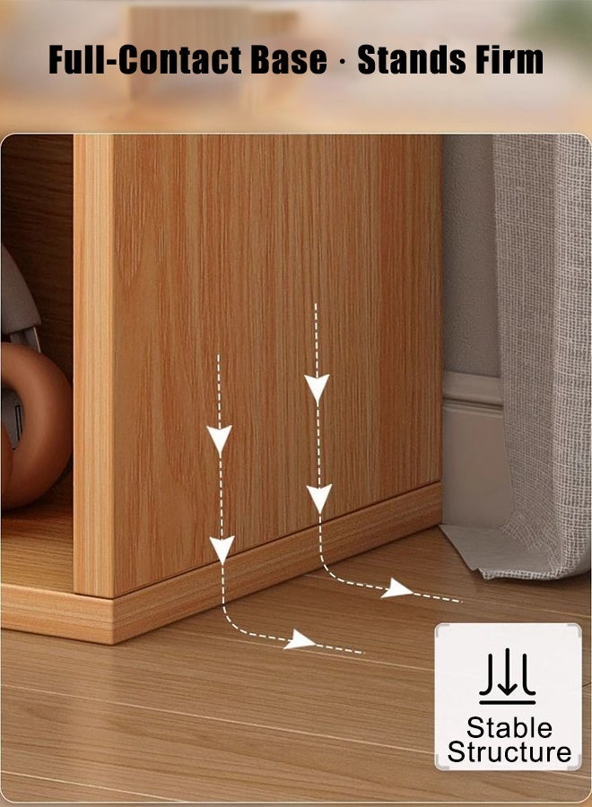 كوزينيست خزانة كتب وأرفف أرضية بثمانية أقسام، خزانة كتب للأطفال بجانب الحائط، منظم بسيط لركن القراءة في غرفة المعيشة، لون الخشب الطبيعي - Image 5